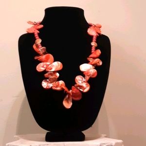 Necklace peach colored